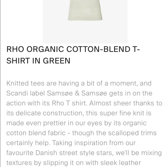 Samsoe Rhoe organic cotton blend t-shirt in green - Picture 9 of 13